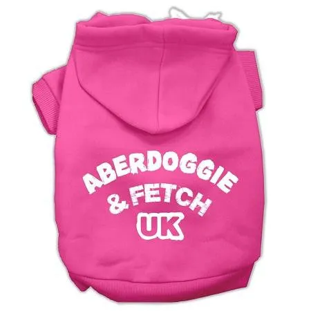 Aberdoggie Uk Screenprint Pet Hoodies Bright Pink Size Sm (10)