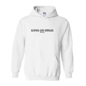 Alpha Chi Omega - OLD ENGLISH CHAPTER HOODIE