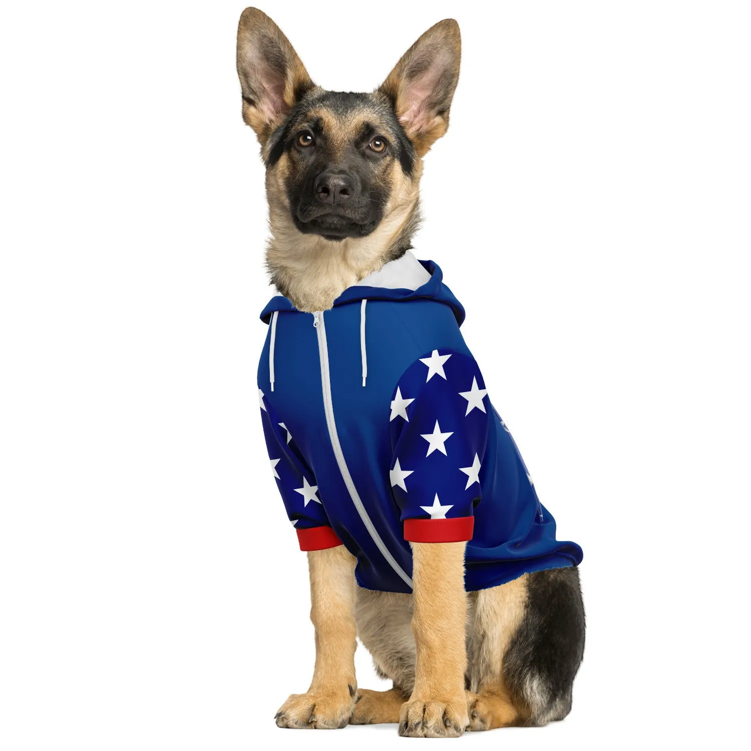 American Flag Heart Athletic Dog Zip Up