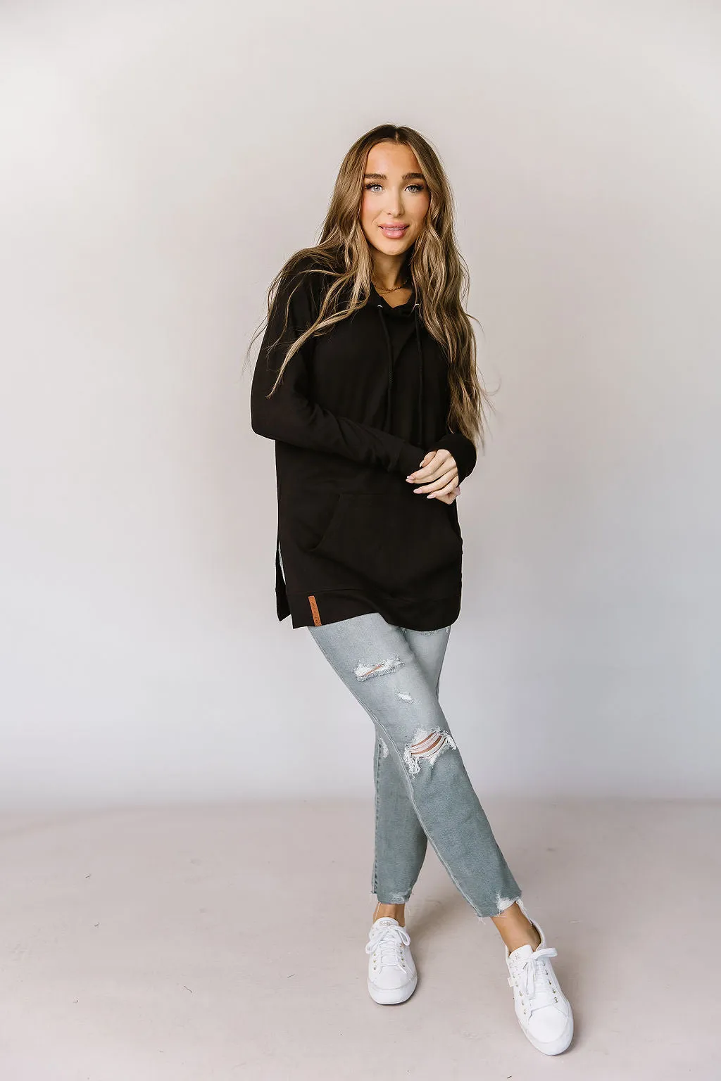 Ampersand Blackout Hooded Tunic Sweatshirt