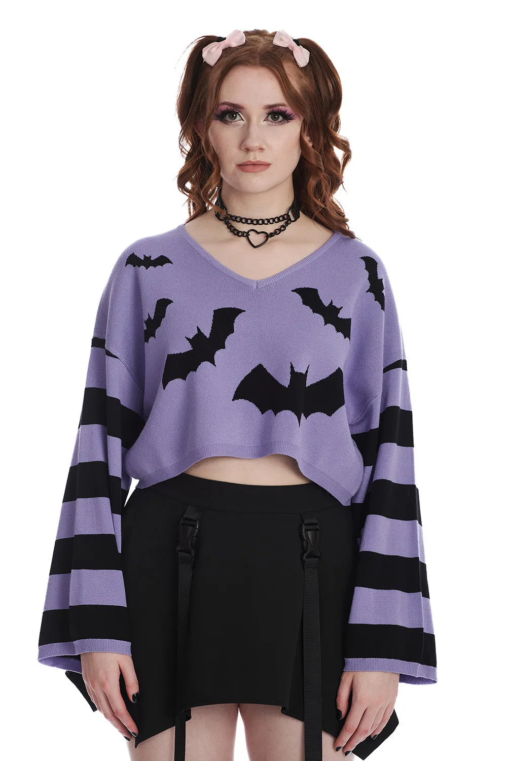 Annabelle Bat Purple Sweater