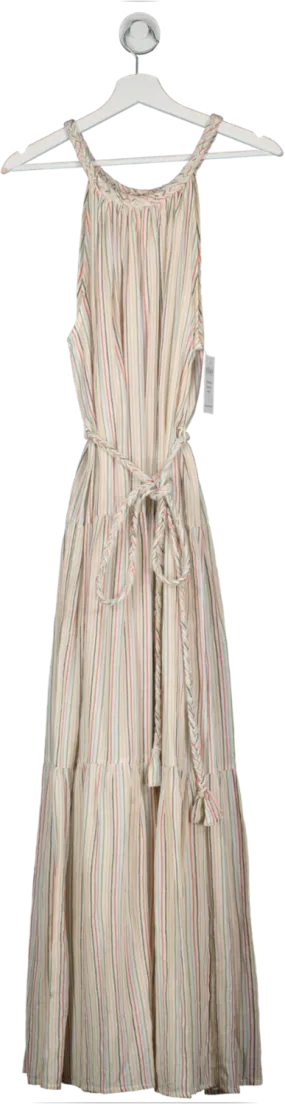 Apiece Apart Cream Sleeveless Striped Maxi Dress UK M