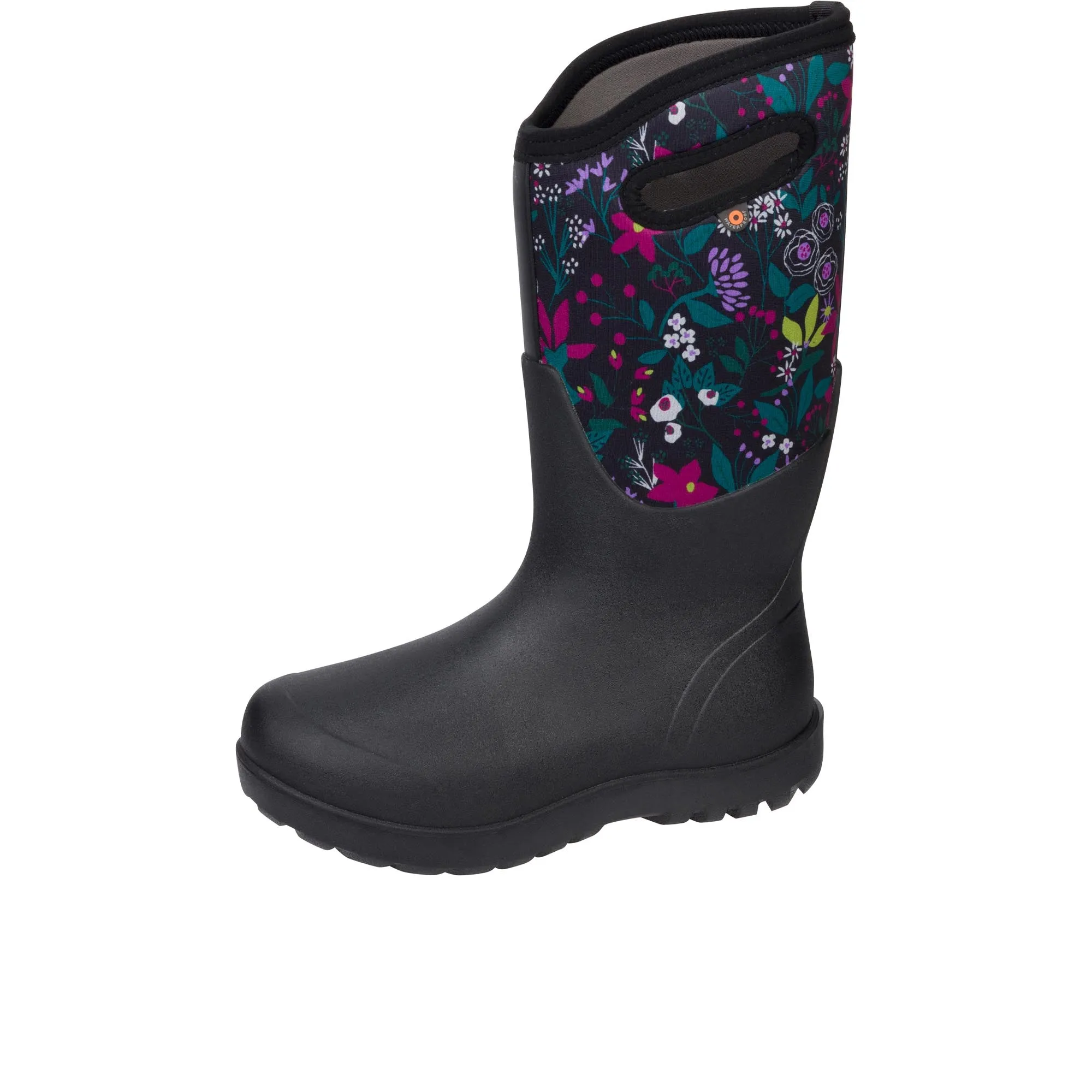 Bogs Womens Neo Classic Cartoon Flower Black Multi