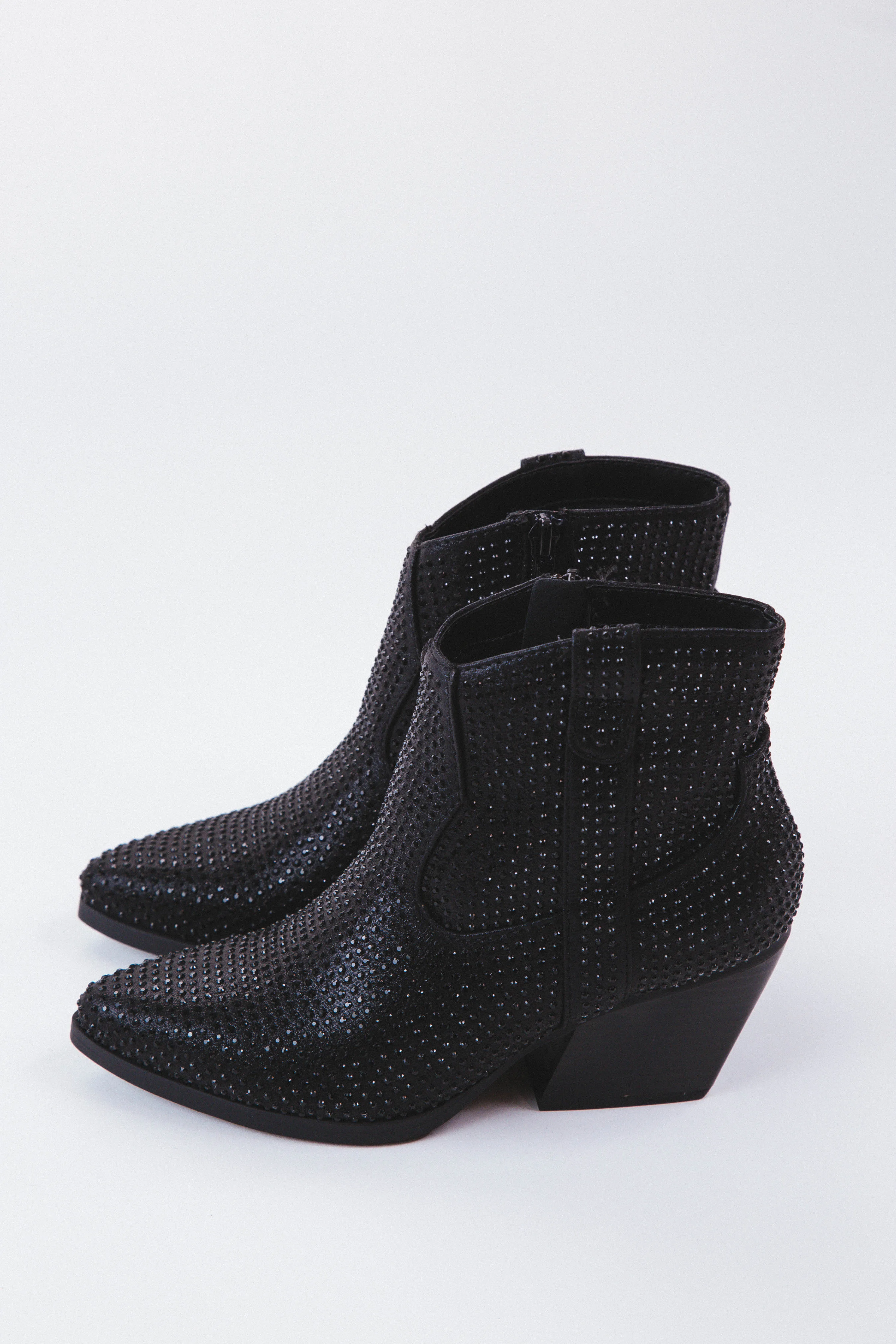 Brew Rhinestone Short Western Bootie, Black