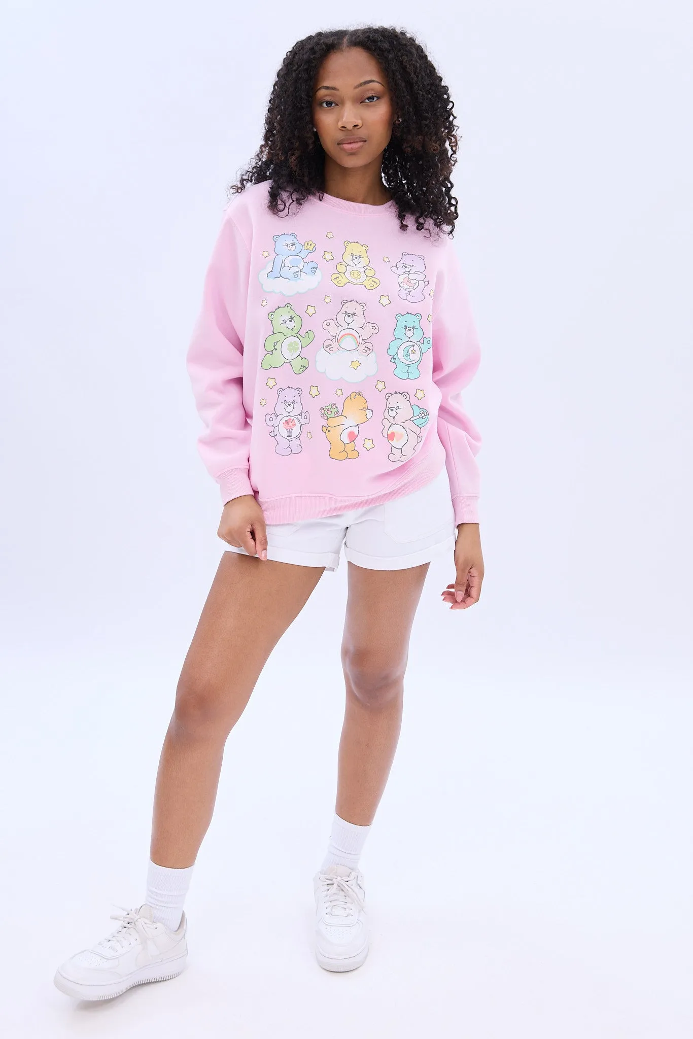 Care Bears And Friends Graphic Crew Neck Sweatshirt