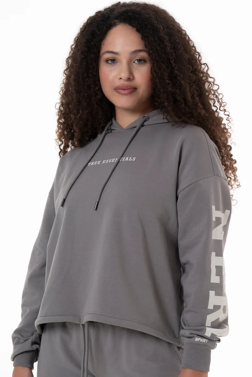 Cropped Hoodie _ 146927 _ Grey