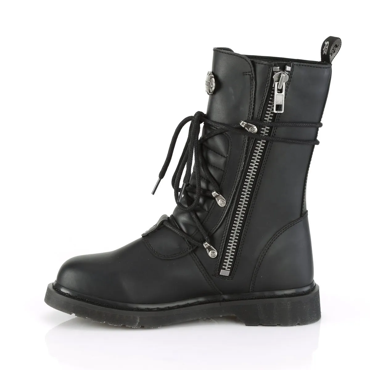 Demonia BOLT-265 | Black Vegan Leather Combat Boots