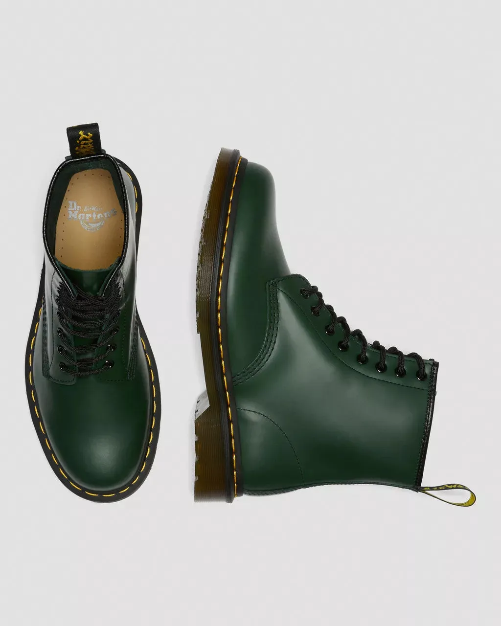 Doc Martens UNISEX 1460 SMOOTH LEATHER LACE UP BOOTS (GREEN SMOOTH)