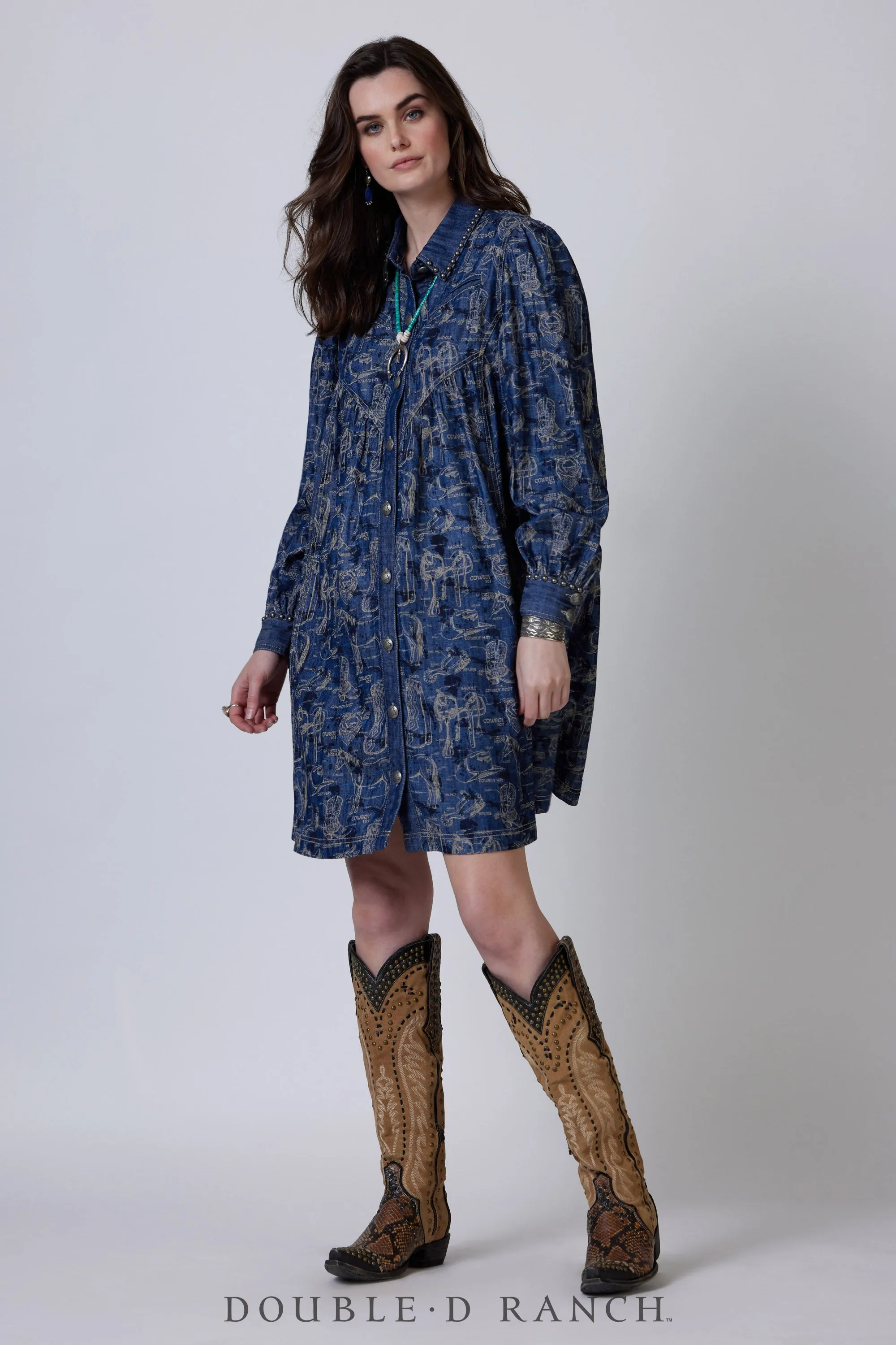 Classic Western-Style Cowboy Dress for Women