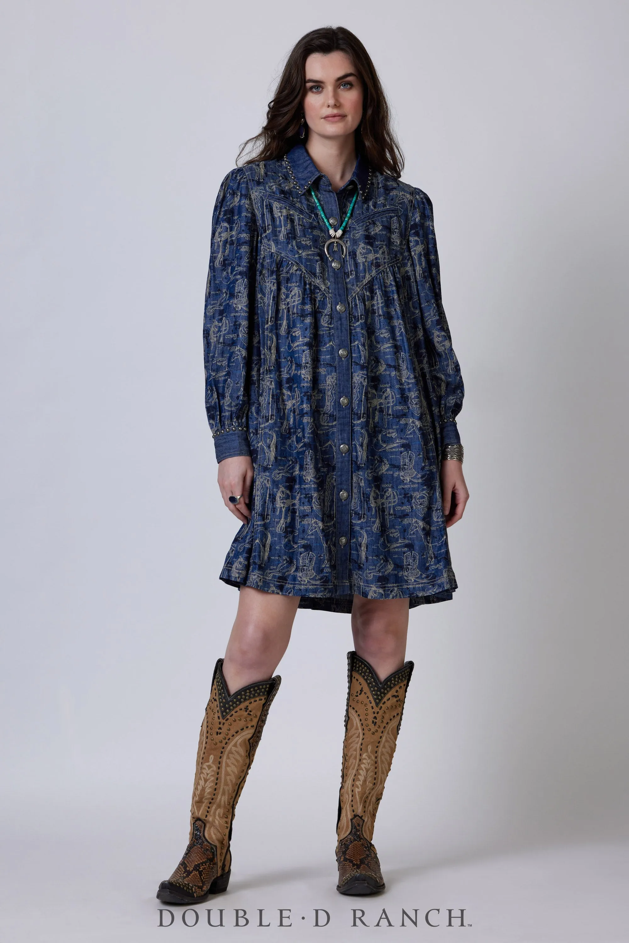 Classic Western-Style Cowboy Dress for Women