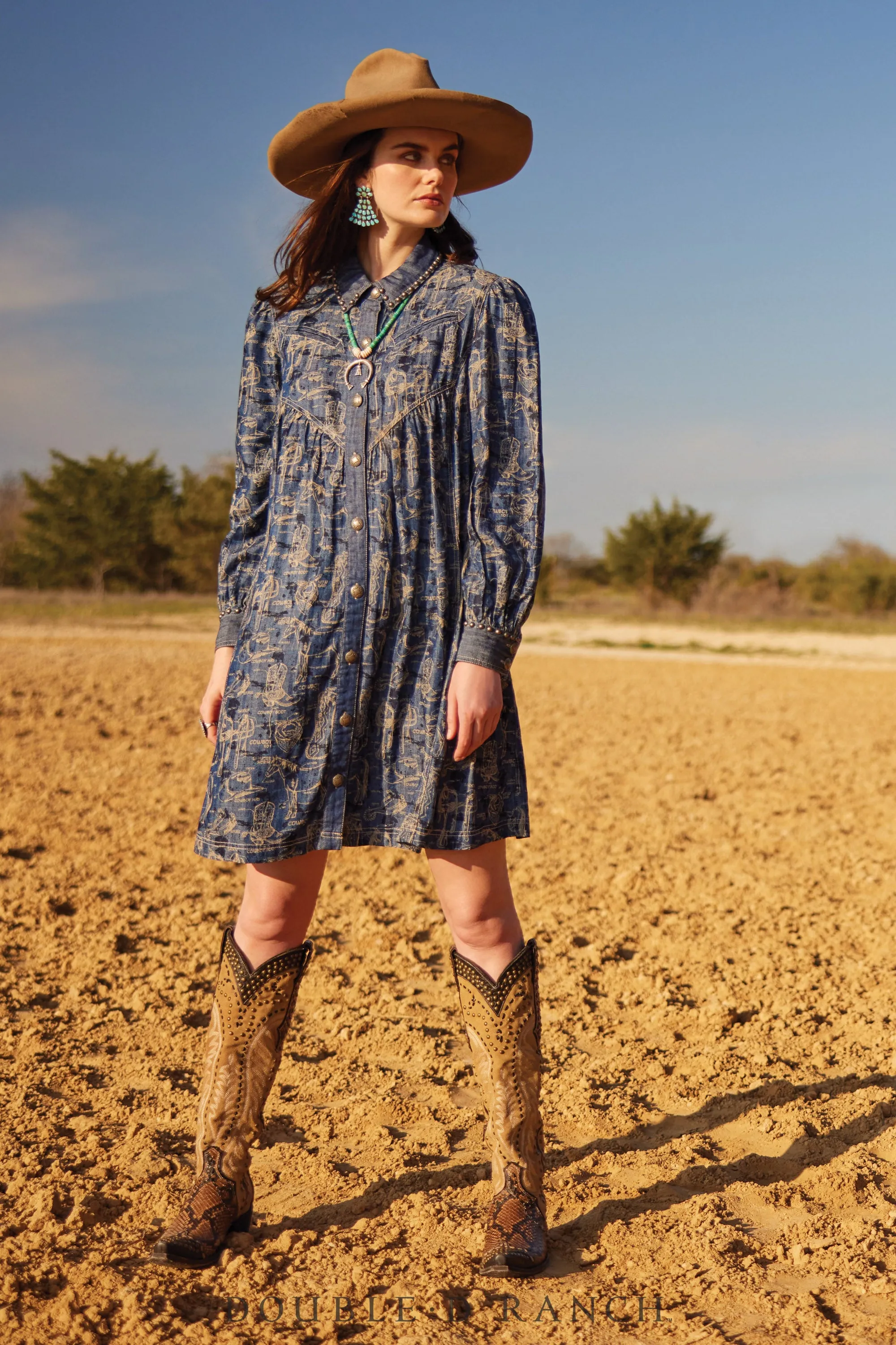 Classic Western-Style Cowboy Dress for Women