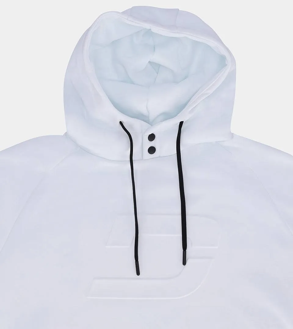 EMBOSSED HOODIE - WHITE