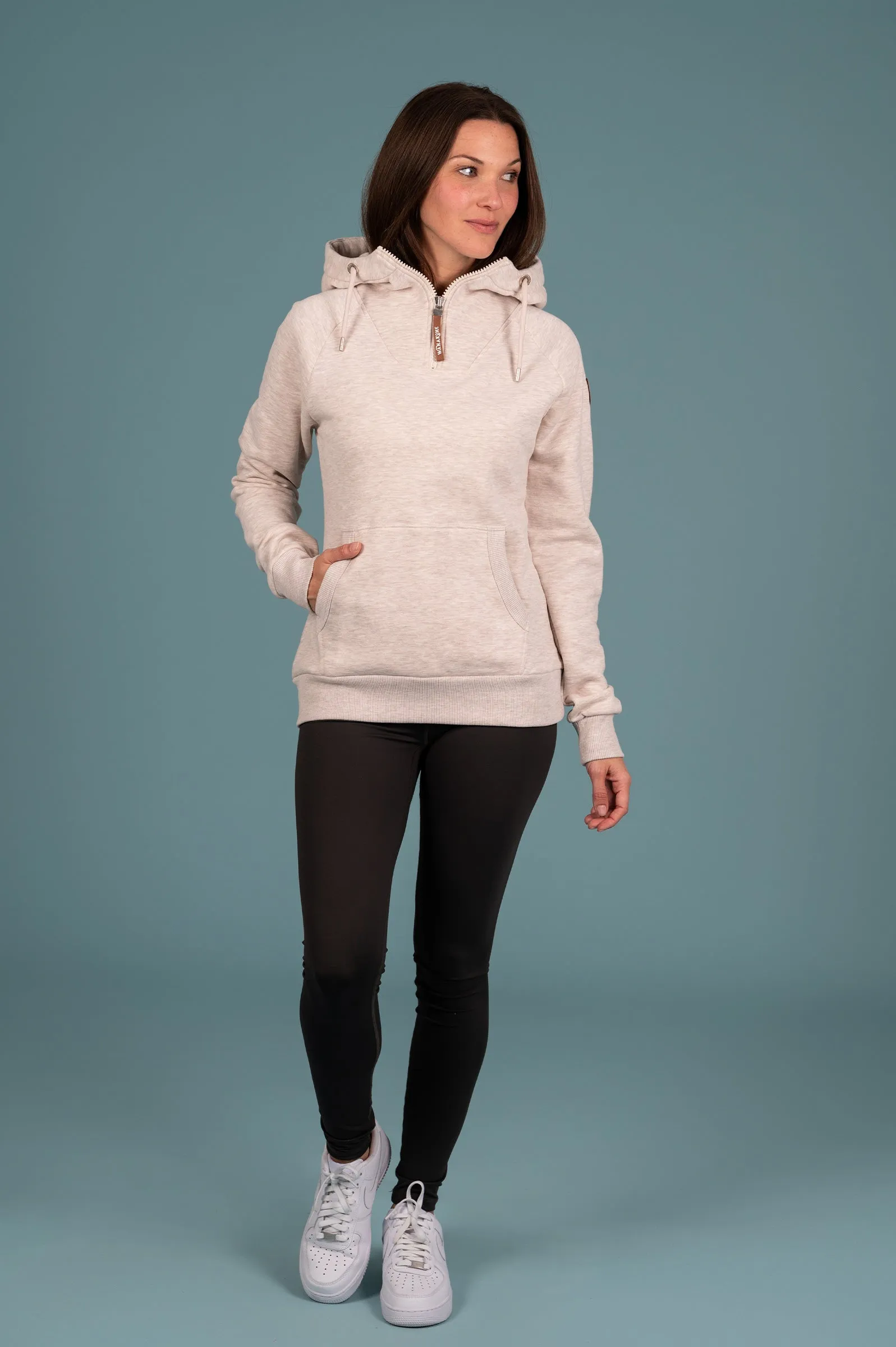 Faith Half-Zip Hoodie Heather Oatmeal