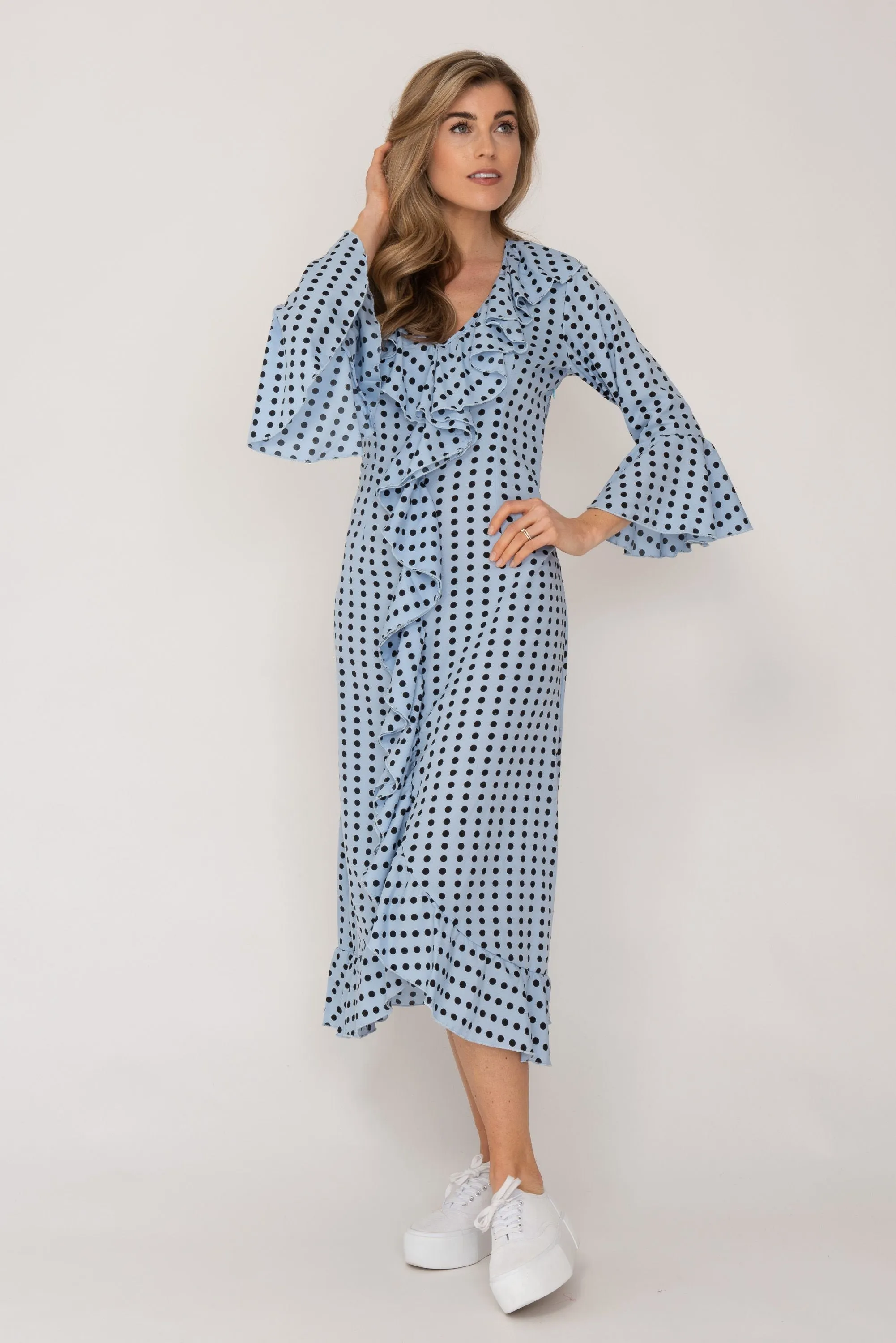 Felicity Midi Dress Blue Spot