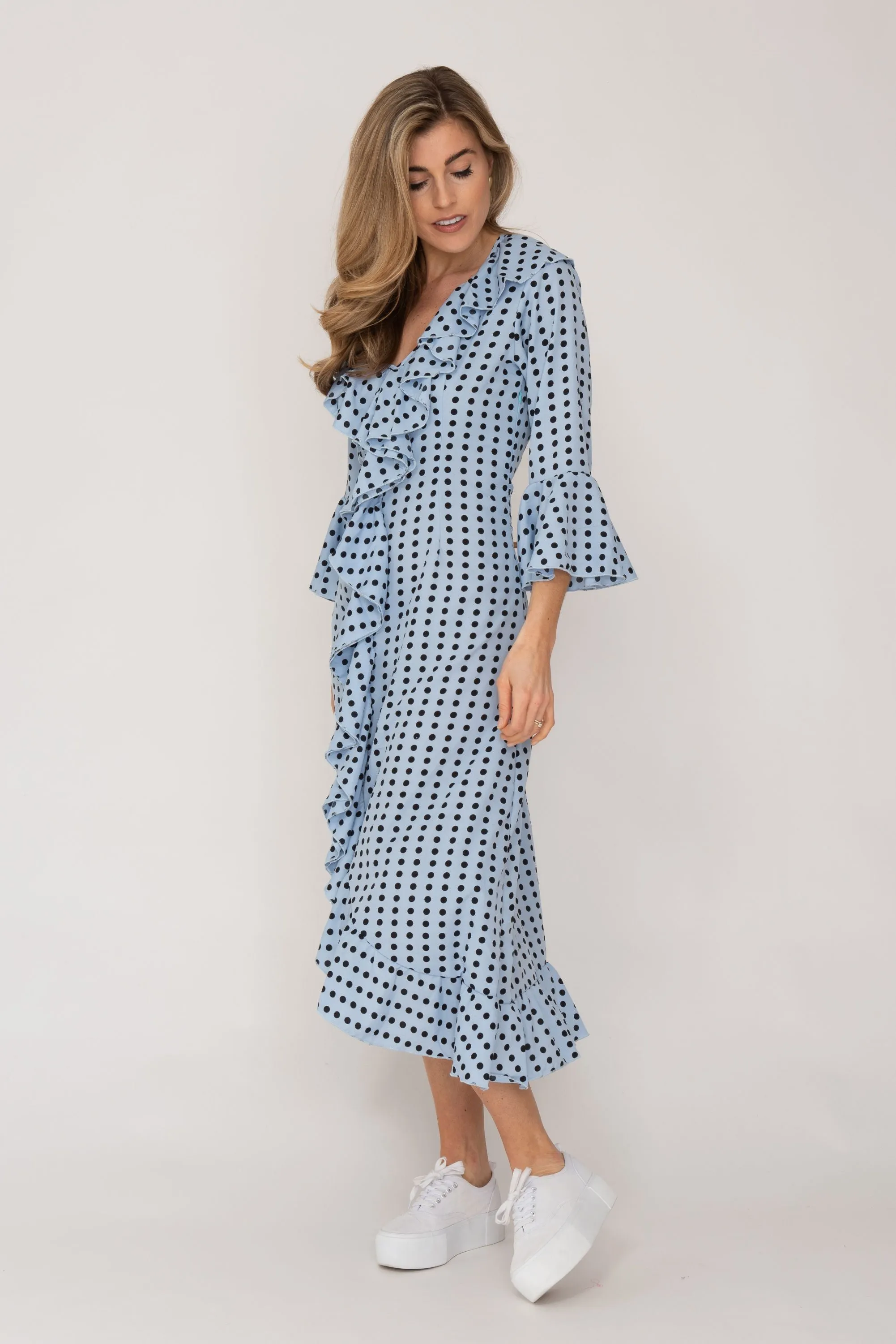 Felicity Midi Dress Blue Spot