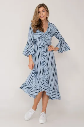 Felicity Midi Dress Blue Spot