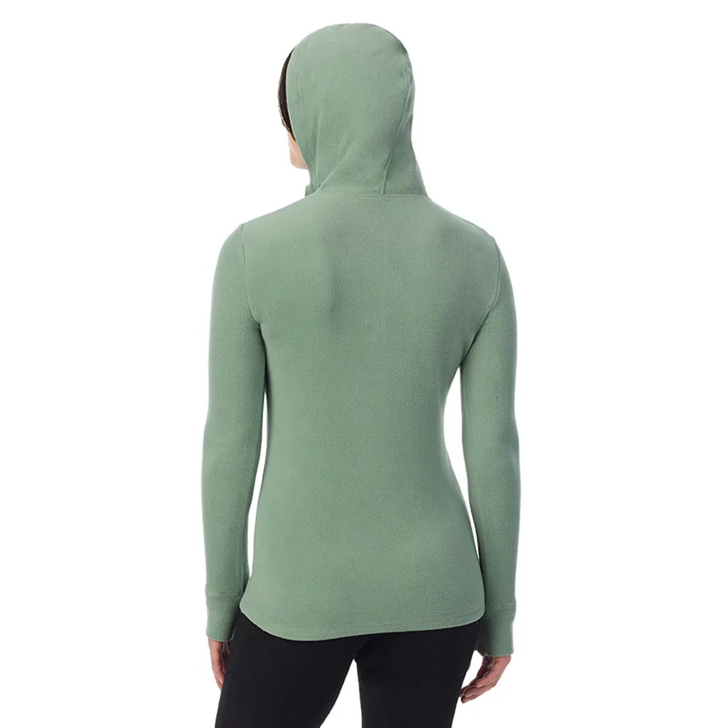 Fleecewear With Stretch Long Sleeve Half Zip Hoodie