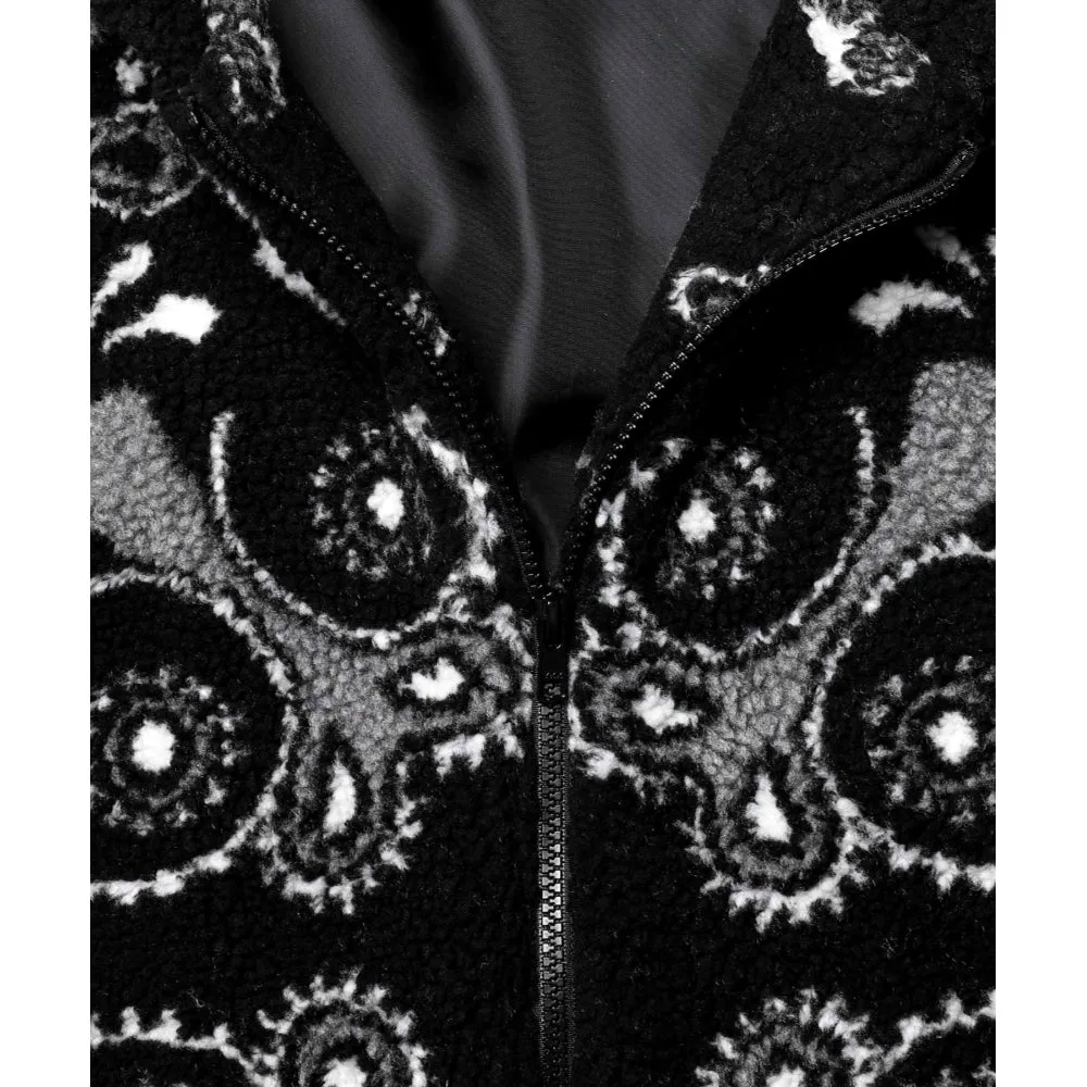 #FR2 PAISLEY FLEECE HOODIE-BLACK