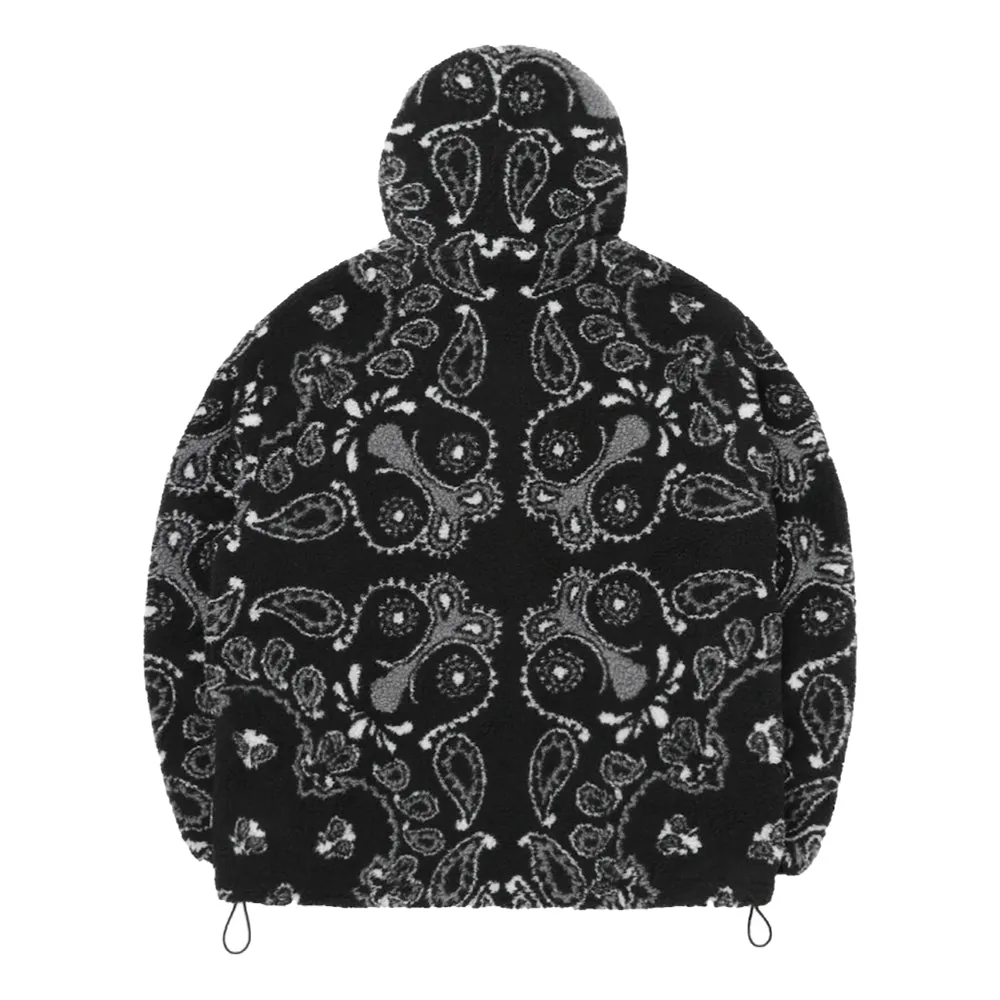 #FR2 PAISLEY FLEECE HOODIE-BLACK