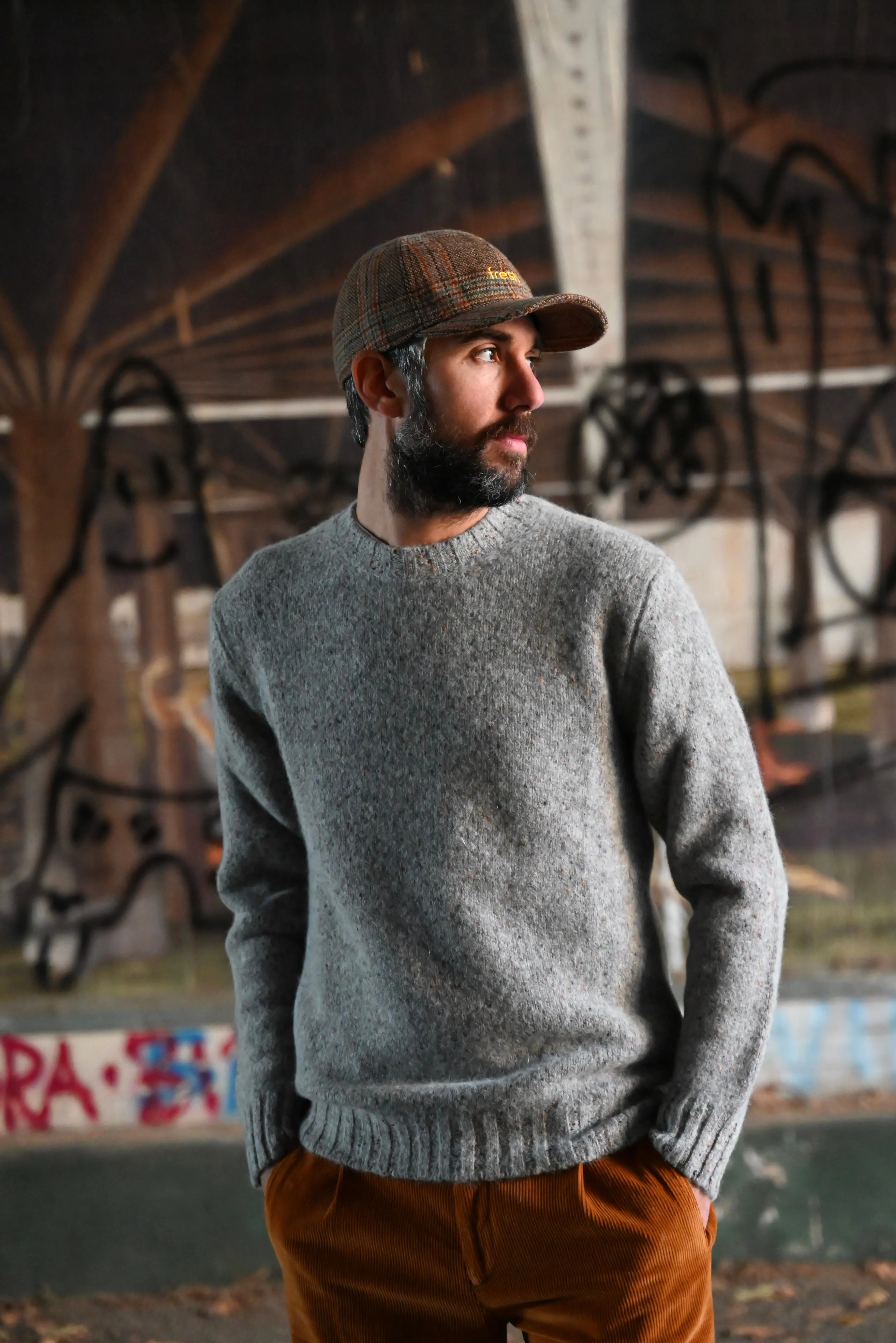 FRESH Bruce Crew Neck Wool Sweater Grey