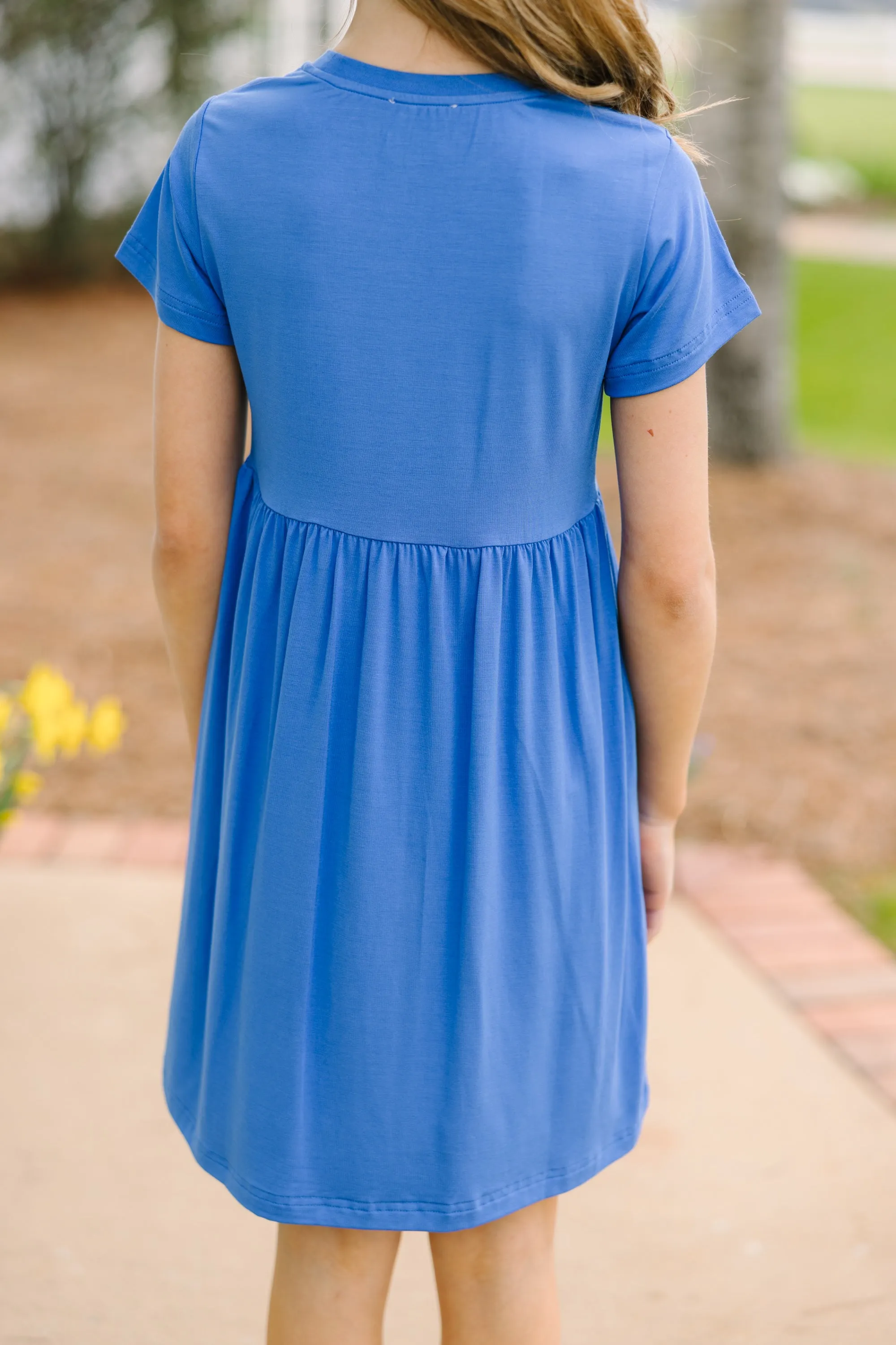 Girls: Happy Days Royal Blue Babydoll Dress