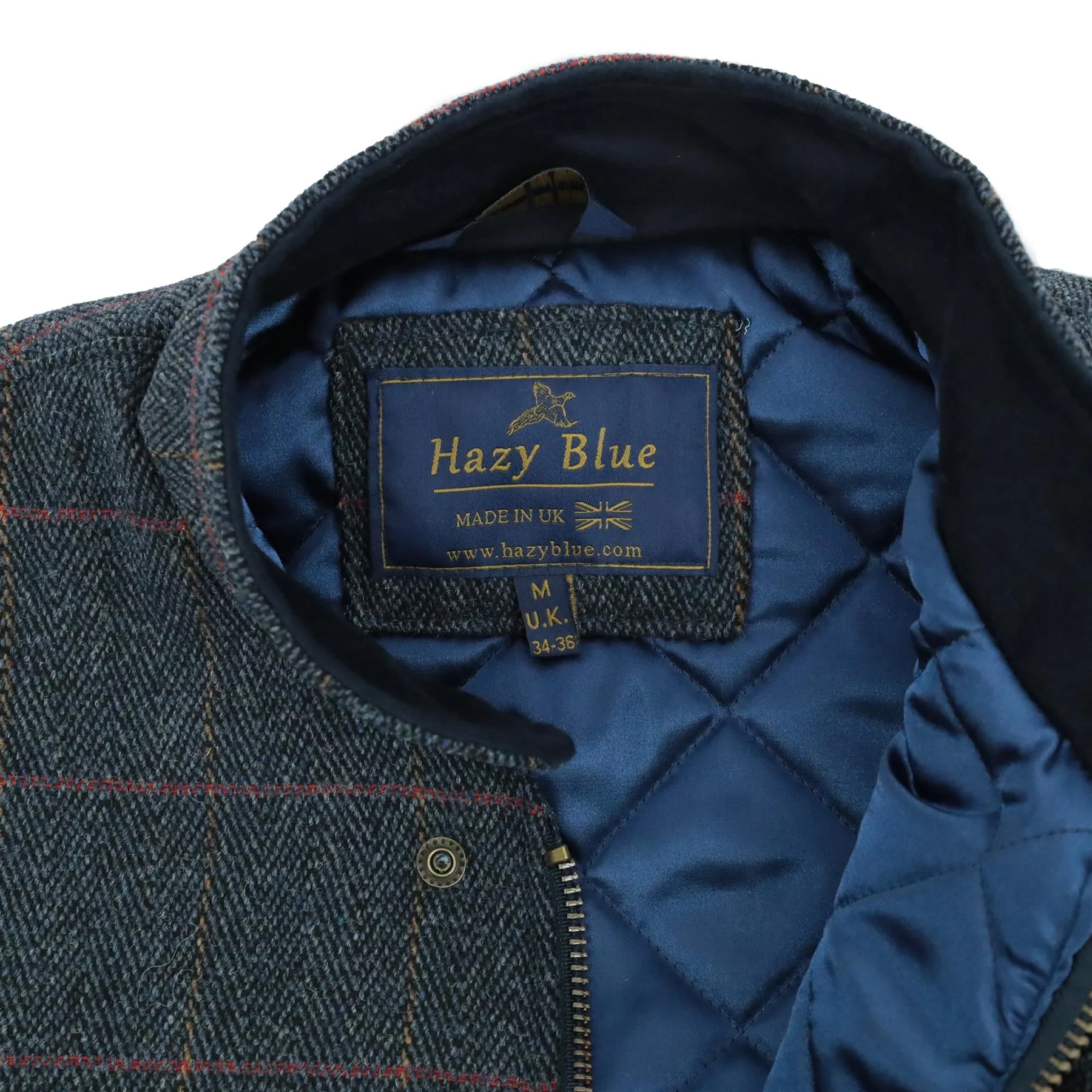 Hazy Blue Tweed Mens Bodywarmer Waistcoat