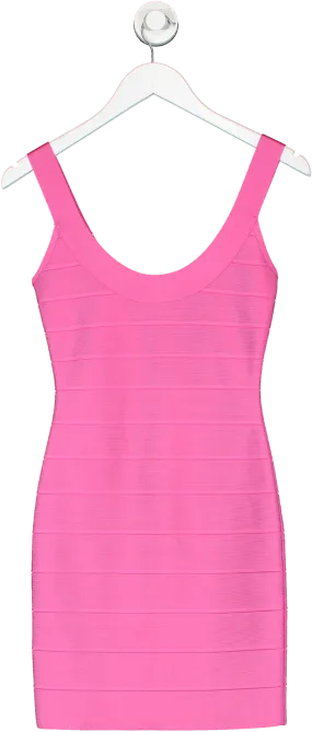 Herve Leger Pink Lily Kate Mini Bandage Dress UK S