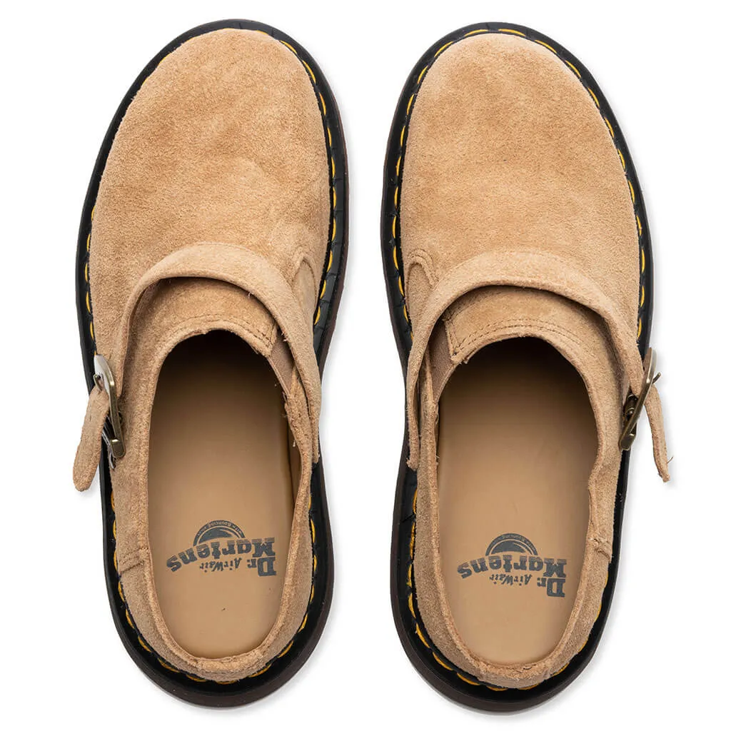 Isham Desert Oasis Suede Mules - Sandy Tan