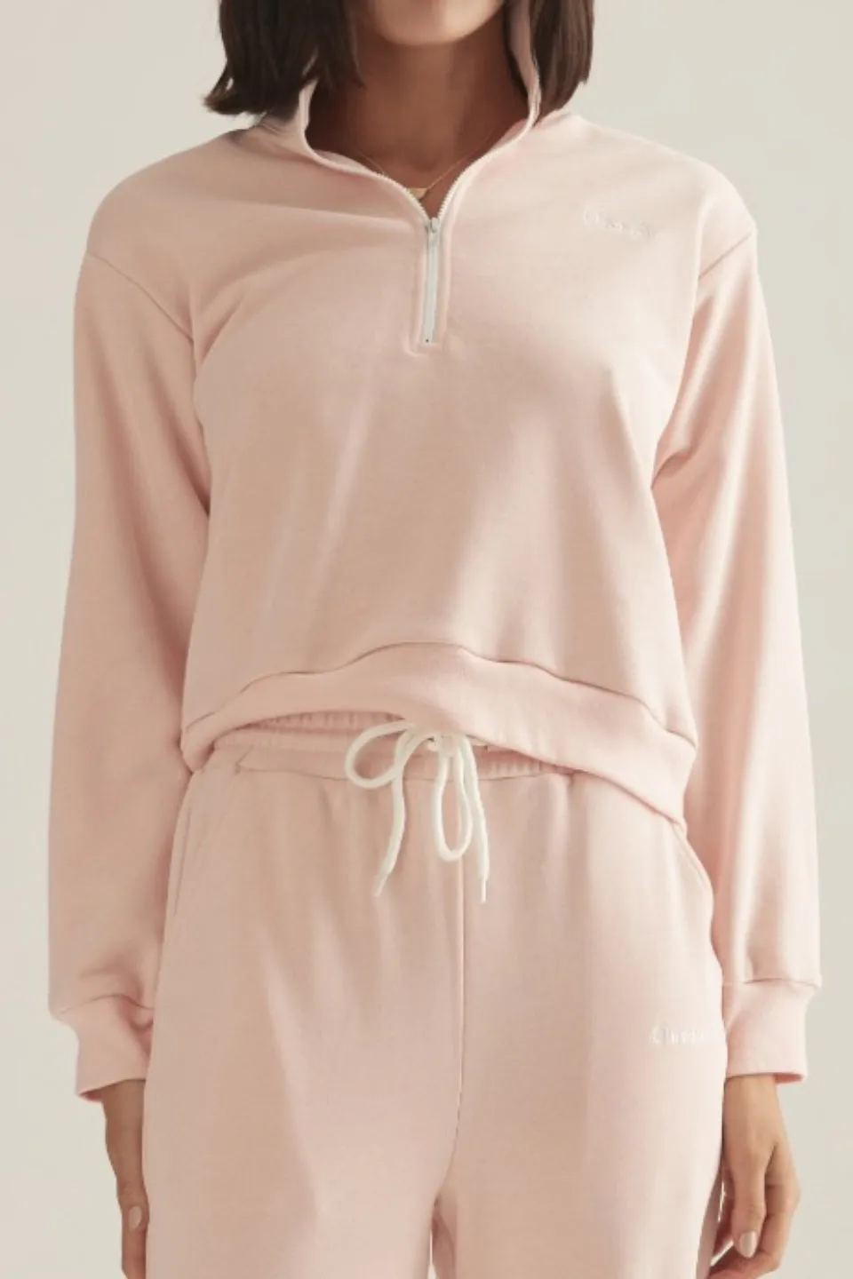 Jamie Pink Zip Up Fleece Jumper