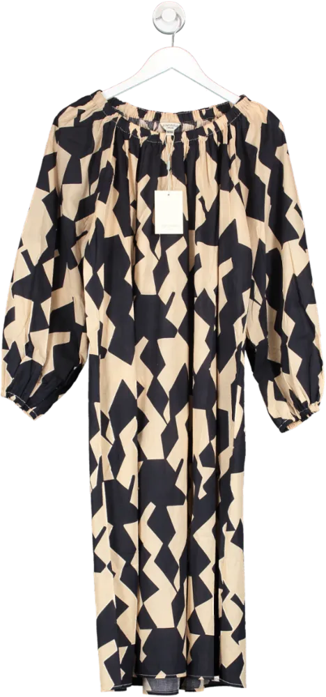 Jovonna London Black / Beige 100% Cotton Tajh Dress BNWT One Size