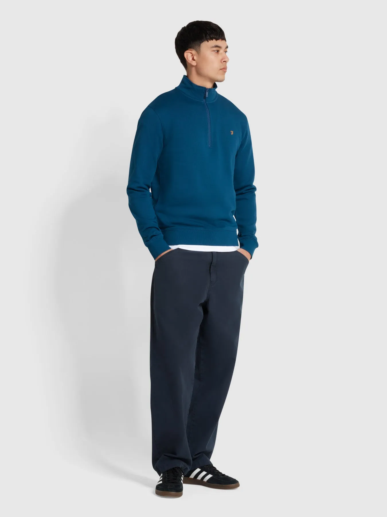 Kelly Quarter Zip Sweatshirt In Sailor Blue