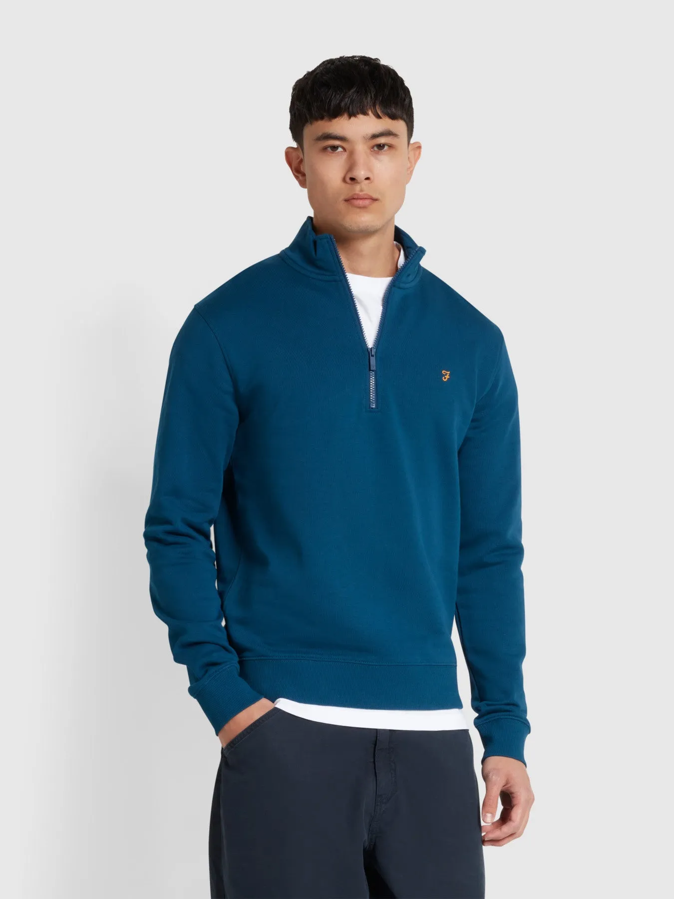 Kelly Quarter Zip Sweatshirt In Sailor Blue