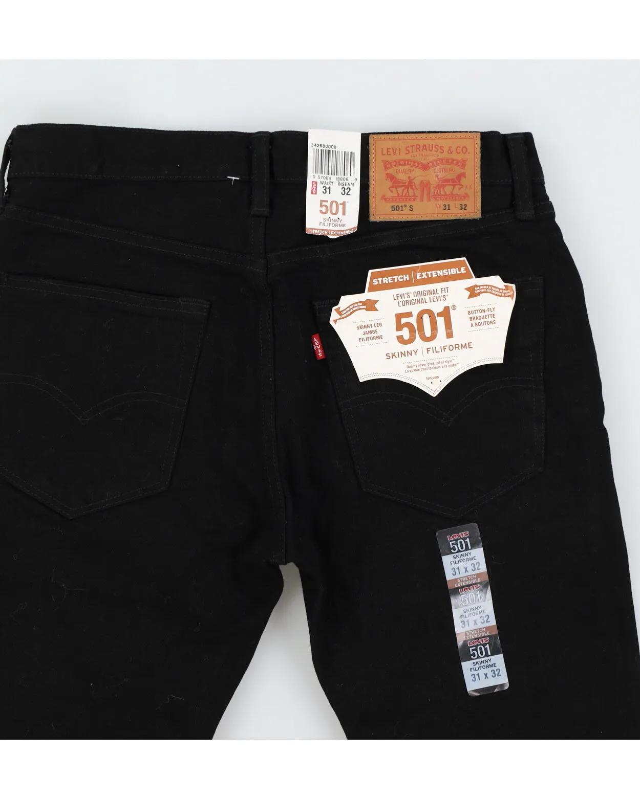 Levi's Black 501 Denim Jeans - W31 L32