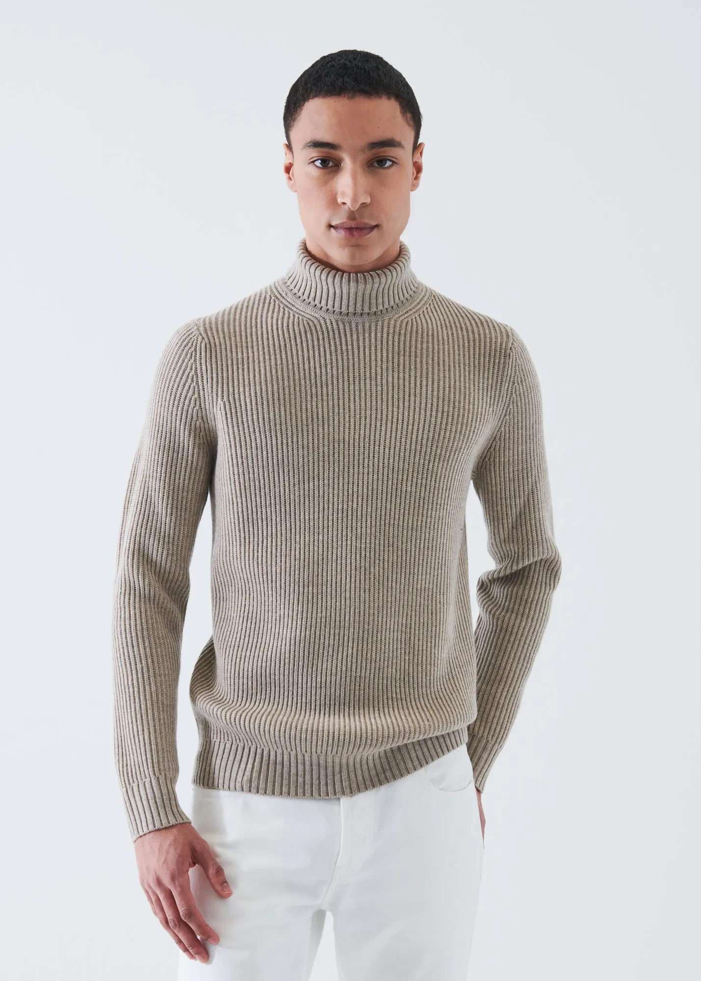 MERINO RIBBED KNIT TURTLENECK