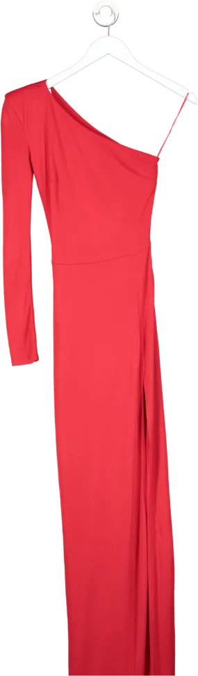 Nadine Merabi Red One Sleeved Maxi Dress UK XS