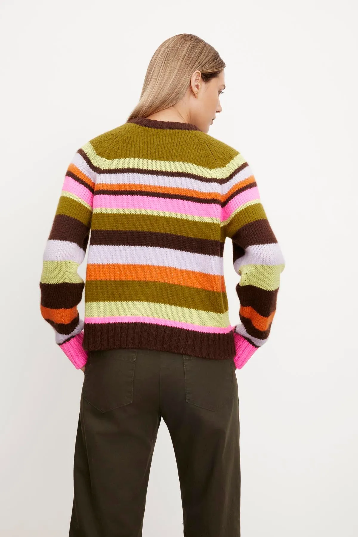 NESSIE STRIPED CREW NECK SWEATER