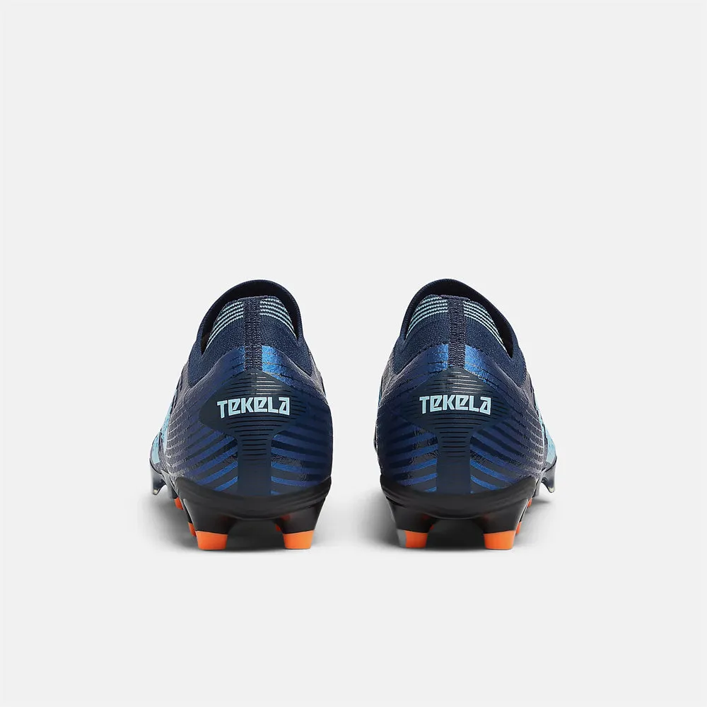 New Balance Tekela Pro Low V4  FG Football Boots (Navy/Sky Blue/Hot Mango)