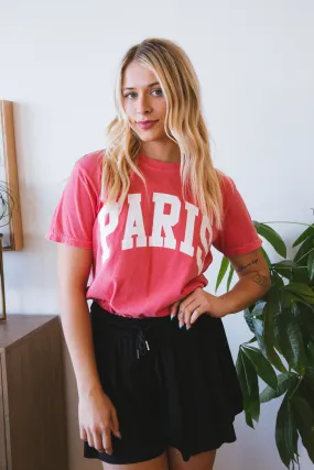 Paris Graphic Tee, Coral