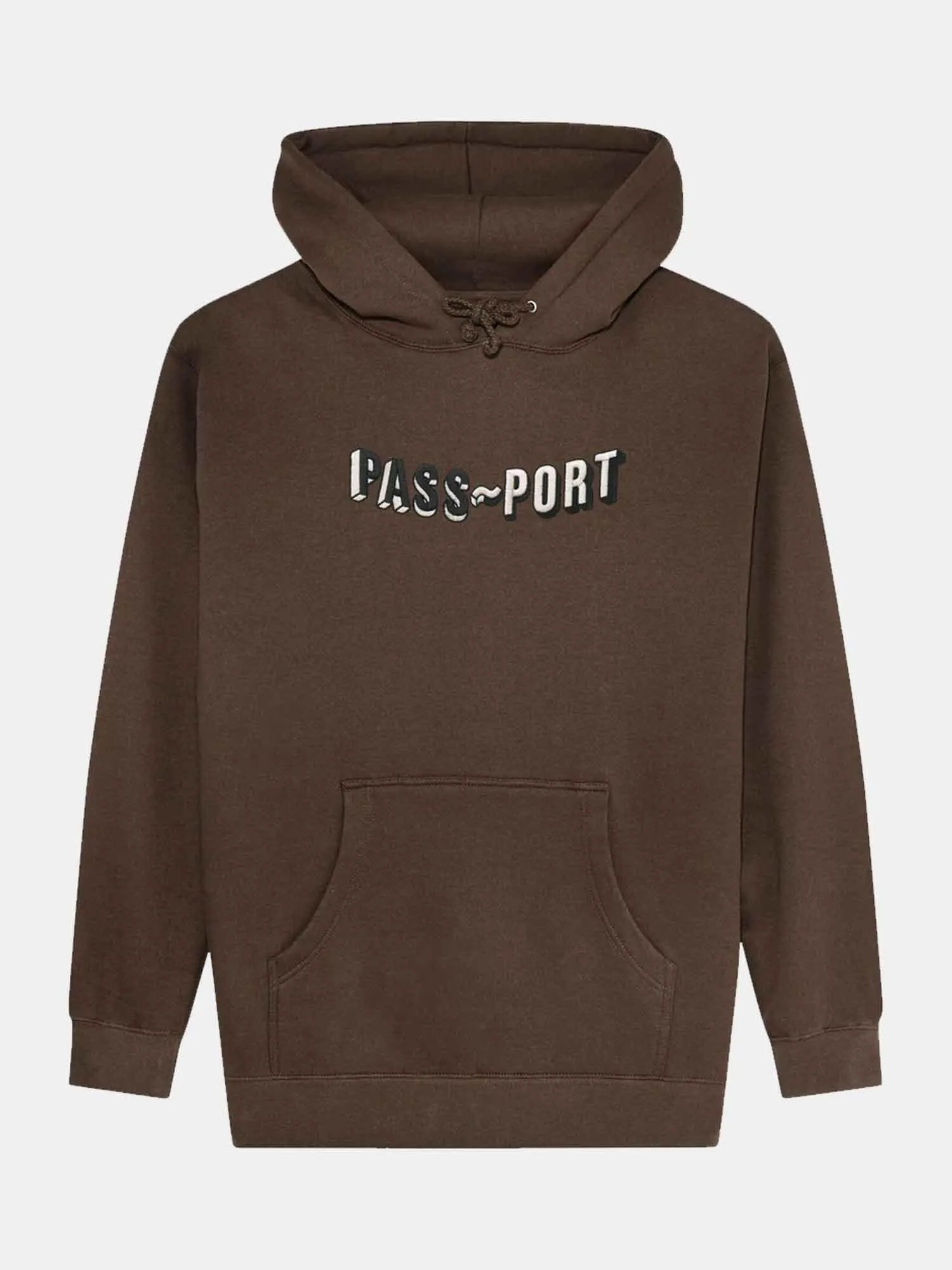 Pass-Port Sunken Logo Embroidery Hood - Bark