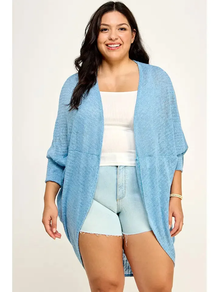 Plus Size Knit Draped Cardigan