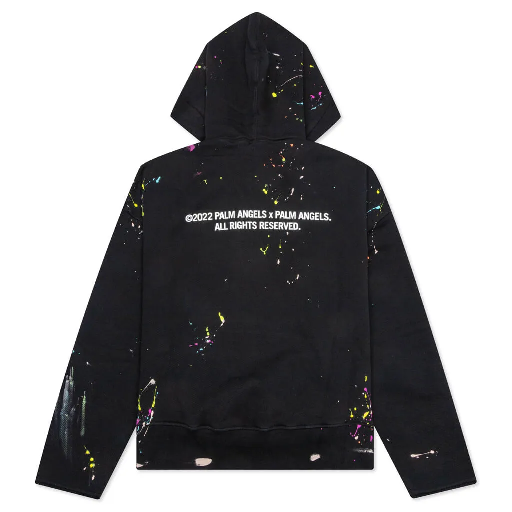 PXP Painted Raw Cut Hoodie - Black/White