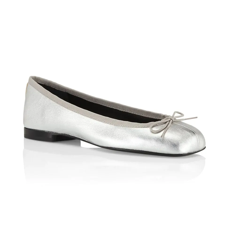 Rag & Bone Joey Silver Ballet Flat