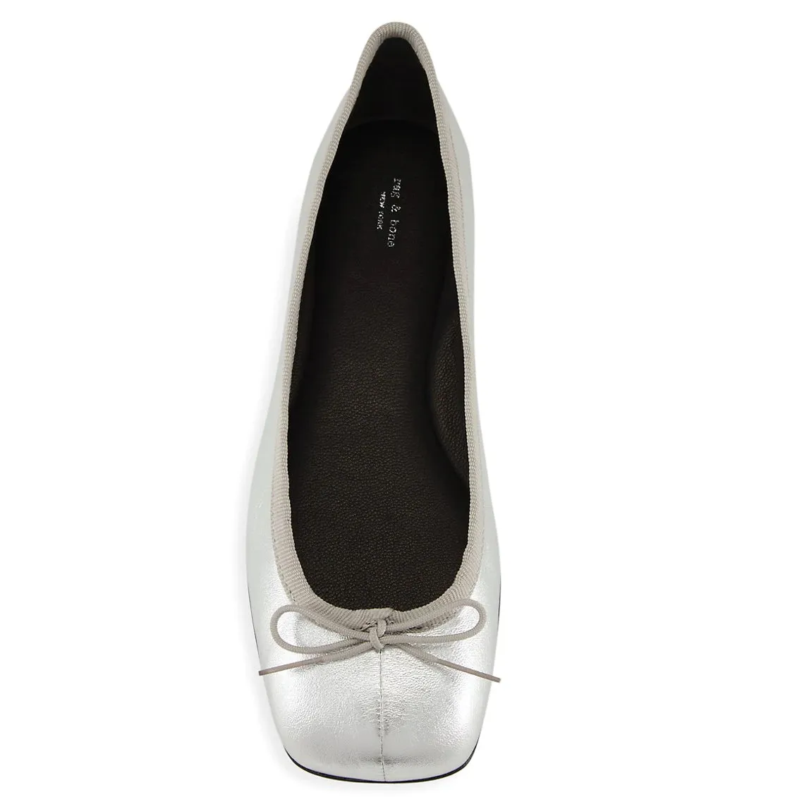 Rag & Bone Joey Silver Ballet Flat