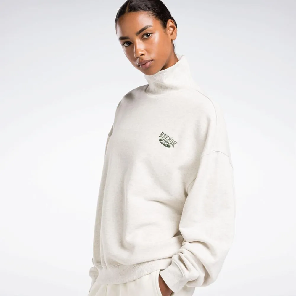 Reebok Apparel Women Classics Archive Essentials Archive Fit Crew Sweatshirt CHALK MEL