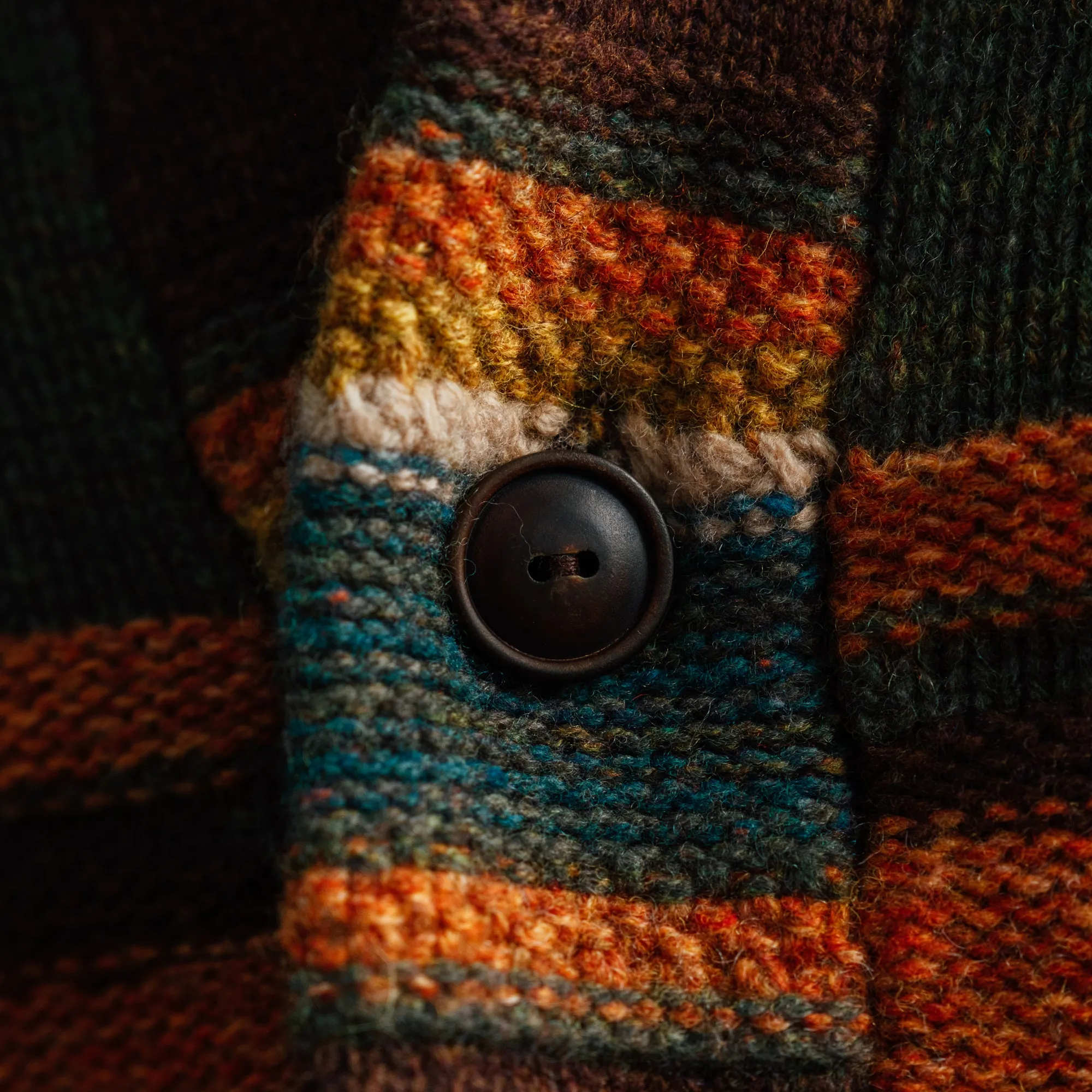 RRL Plaid Wool Ranch Cardigan Green Brown Multi FINAL SALE