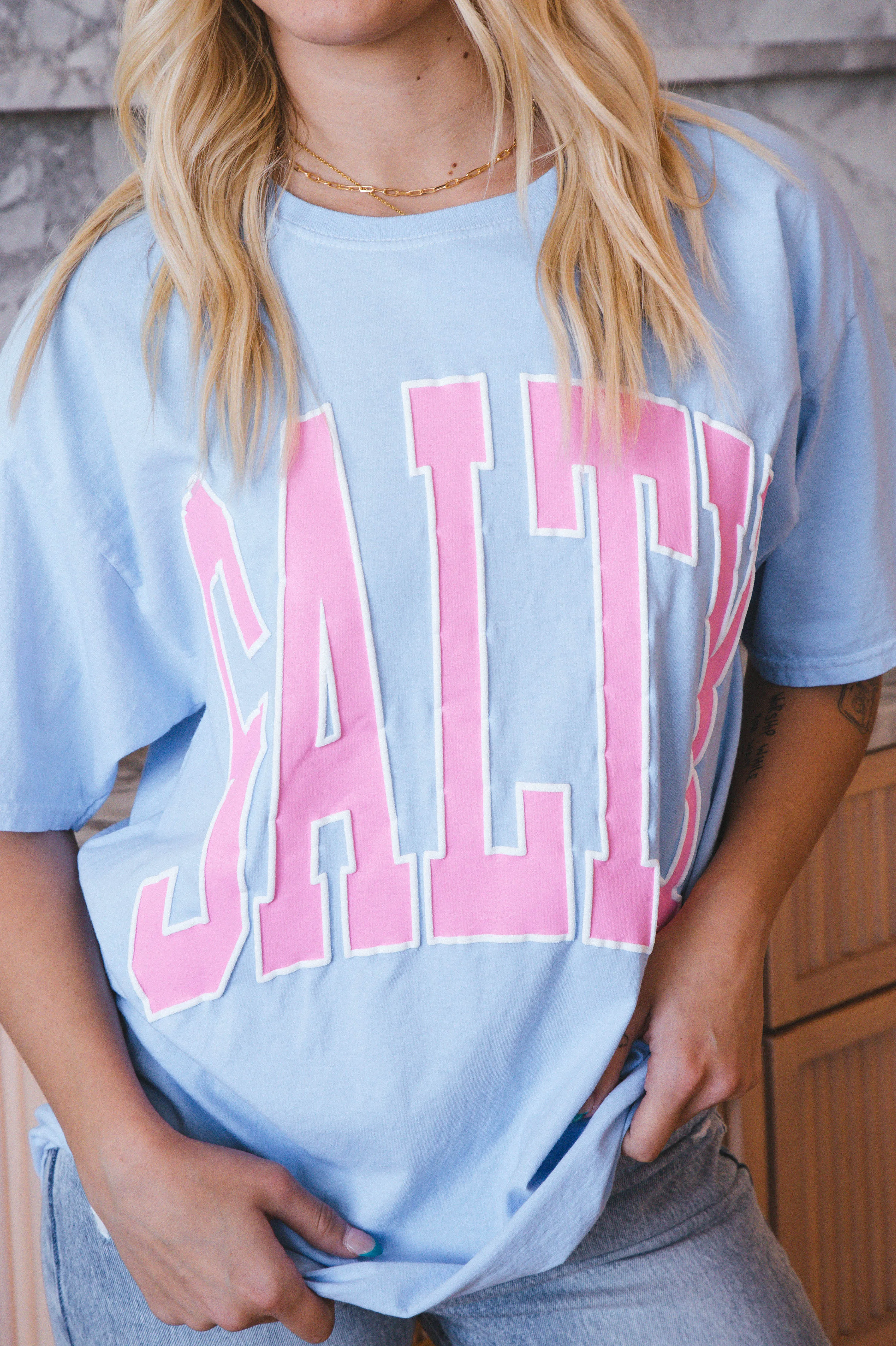 Salty Puff Print Graphic Tee, Skyway