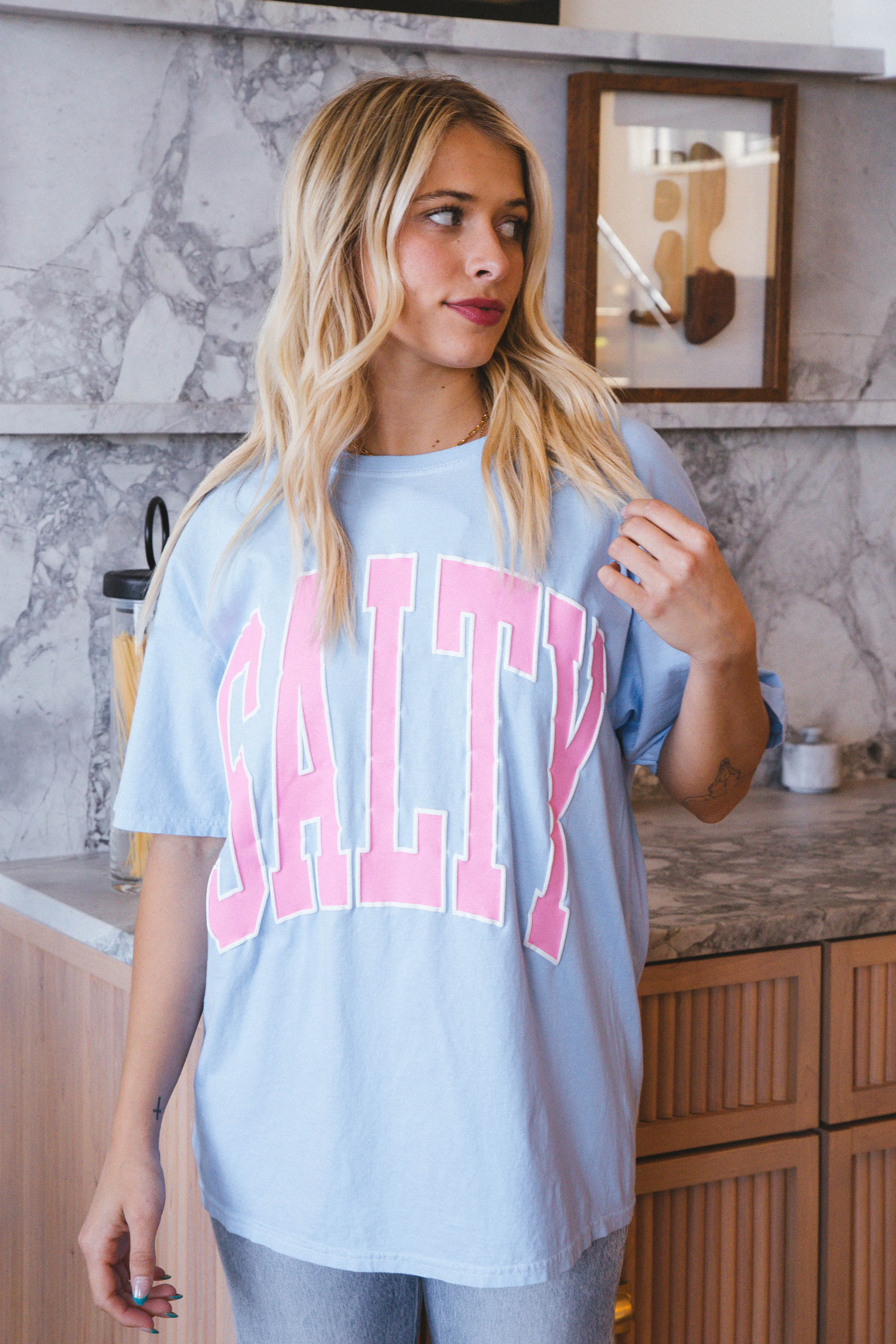 Salty Puff Print Graphic Tee, Skyway