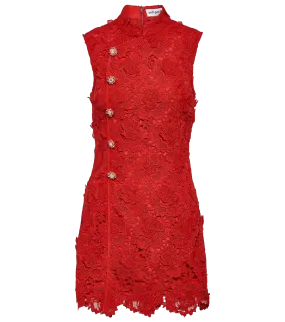 Self-Portrait Red Lace Embellished Mini Dress BNWT UK 4