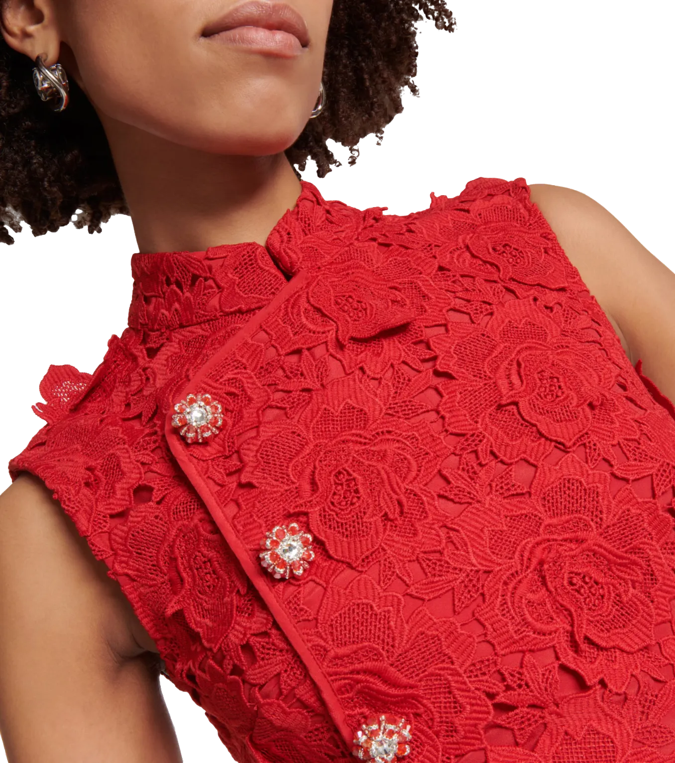 Self-Portrait Red Lace Embellished Mini Dress BNWT UK 4