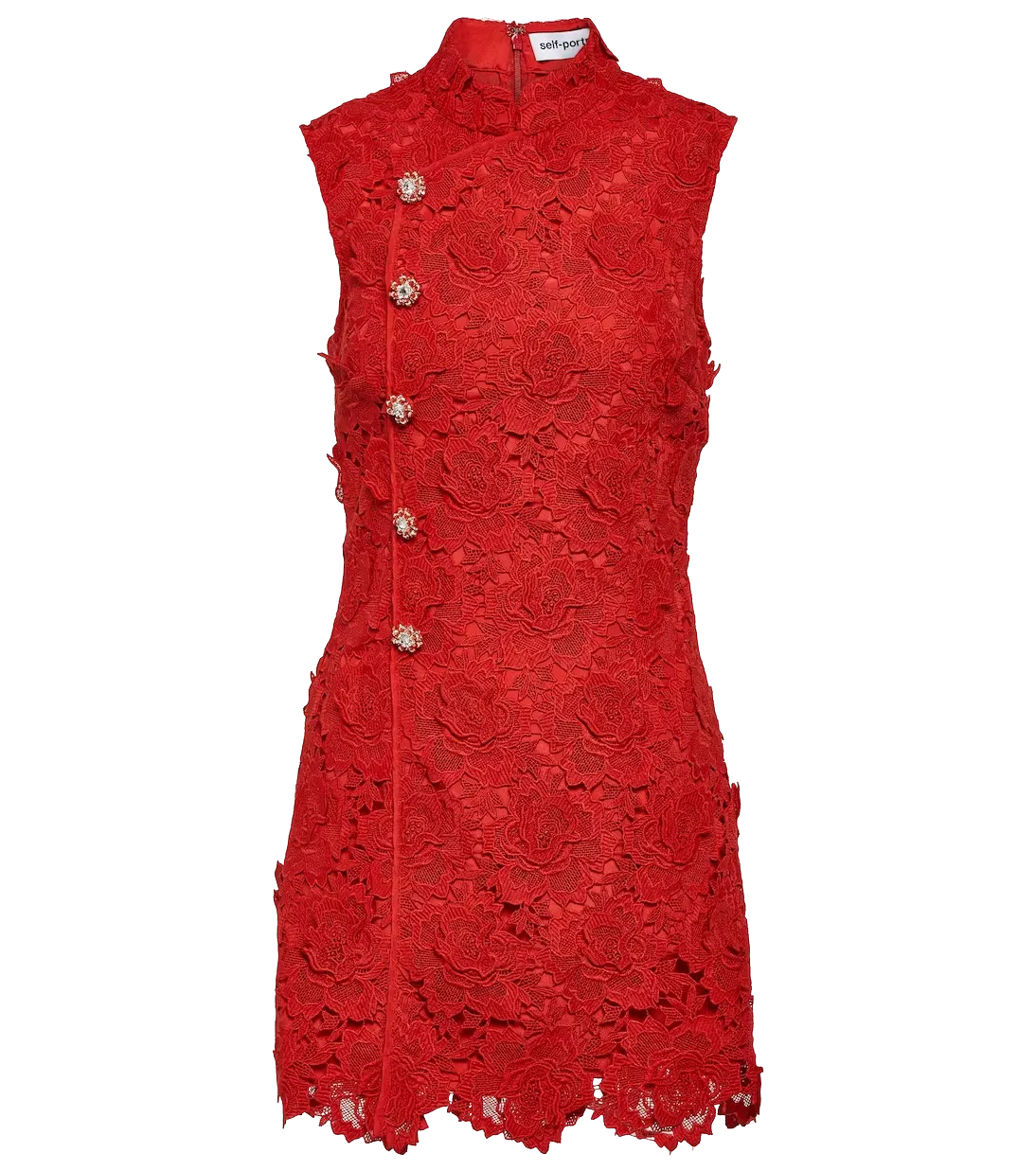 Self-Portrait Red Lace Embellished Mini Dress BNWT UK 4